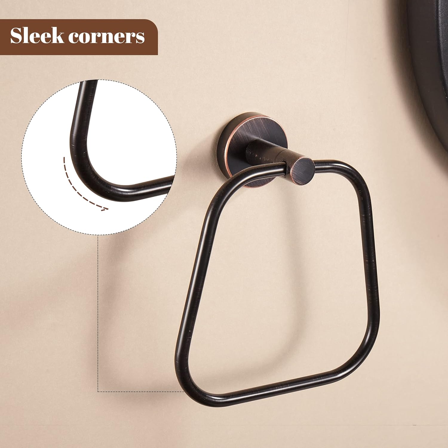 Bronze Toilet Paper Holder Hand Towel Holder, Bath Towel Ring Toilet Paper Roll Holder Oil Rubbed Set, Rustic Toilet Tissue Holder Towel Hanger Bathroom Hardware Farmhouse Wall Mounted 2 Pieces