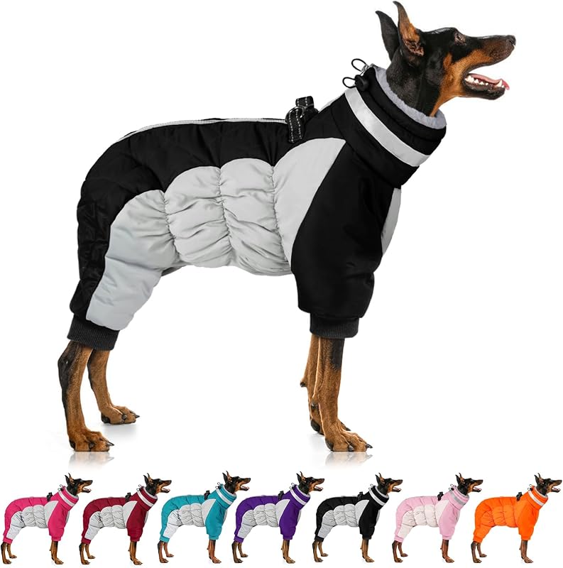 Casaco para Cachorro com Forro de Fleece, Impermeável e Refletivo MIGOHI S Preto