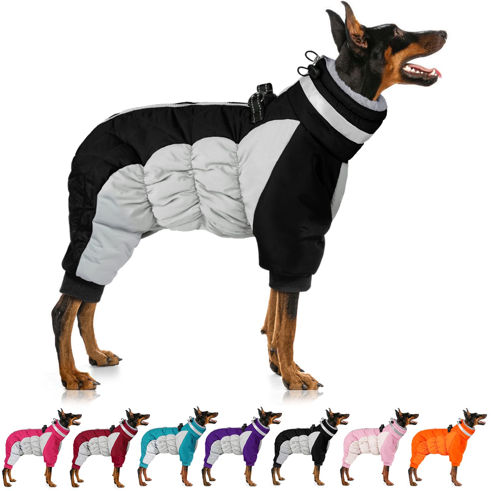 MIGOHI Full Body Dog Coat，Warm Coats for Small Medium Dogs, M, Black
