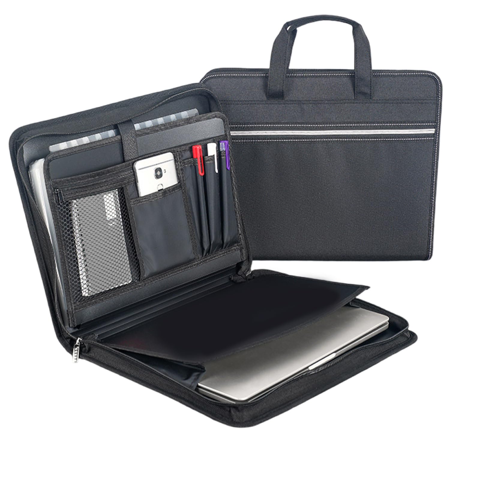 Estuche de documentos expandible de 13 bolsillos con asa, organizador de documentos, organizador de documentos para adultos