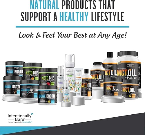 Miniatura 8 de Intentionally Bare Polvo de proteína de caldo de huesos sin sabor  0.71 oz de proteína  Péptido de colágeno tipos 1, 2 y 3 + aminoácidos  piel,