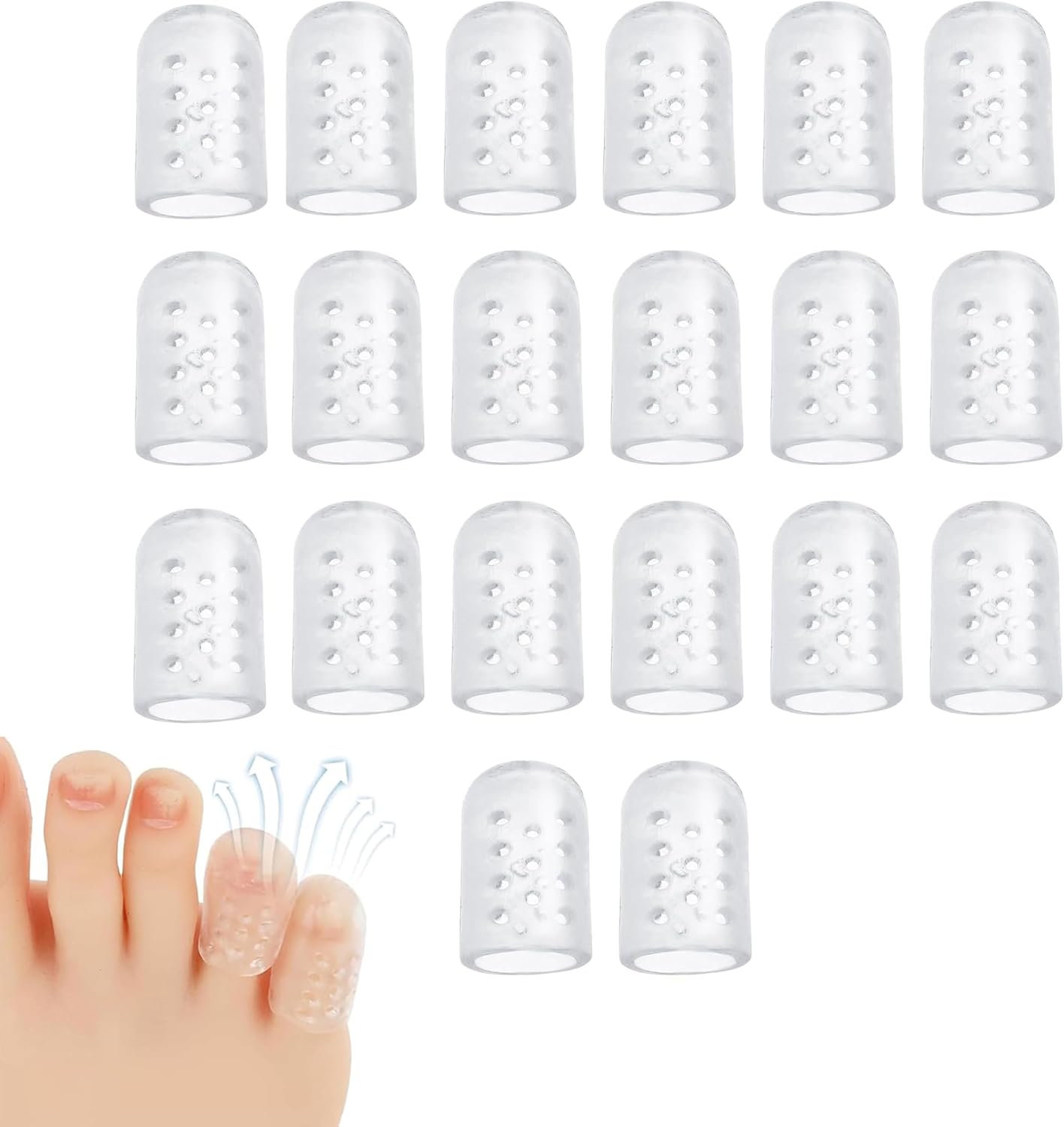 2026 Soft Silicone Toe Protectors - 30 Pcs Breathable Covers for Pain Relief, Blisters & Corns | Unisex Comfort Solutions for Happy Feet