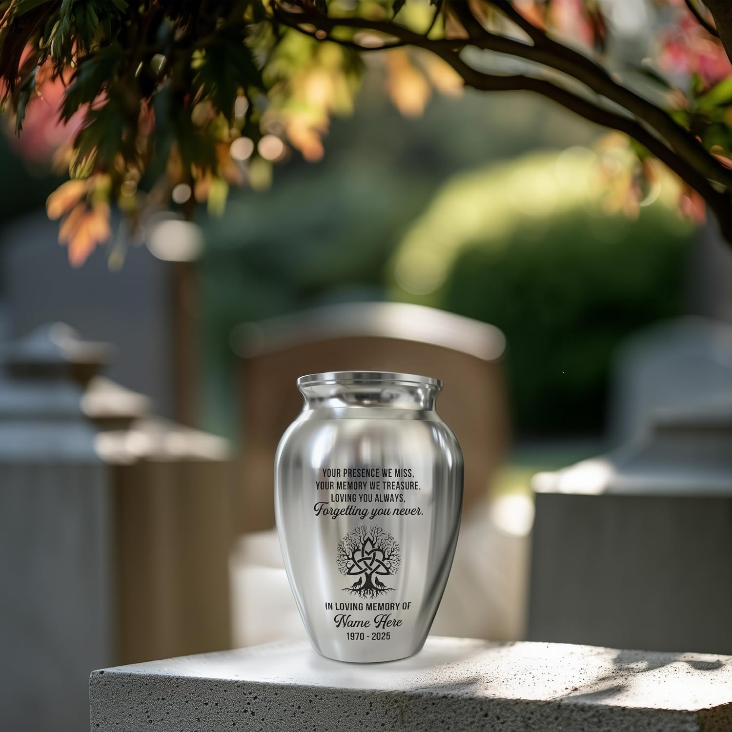 Artsy Woodsy Personalized Valhalla Viking Memorial Mini Urn Stainless Steel, Decorative Keepsake Small Urn with Engraved Nordic Runes 2.56", Cremation Urns for Human Ashes, Norse Gift (10, 2.56")