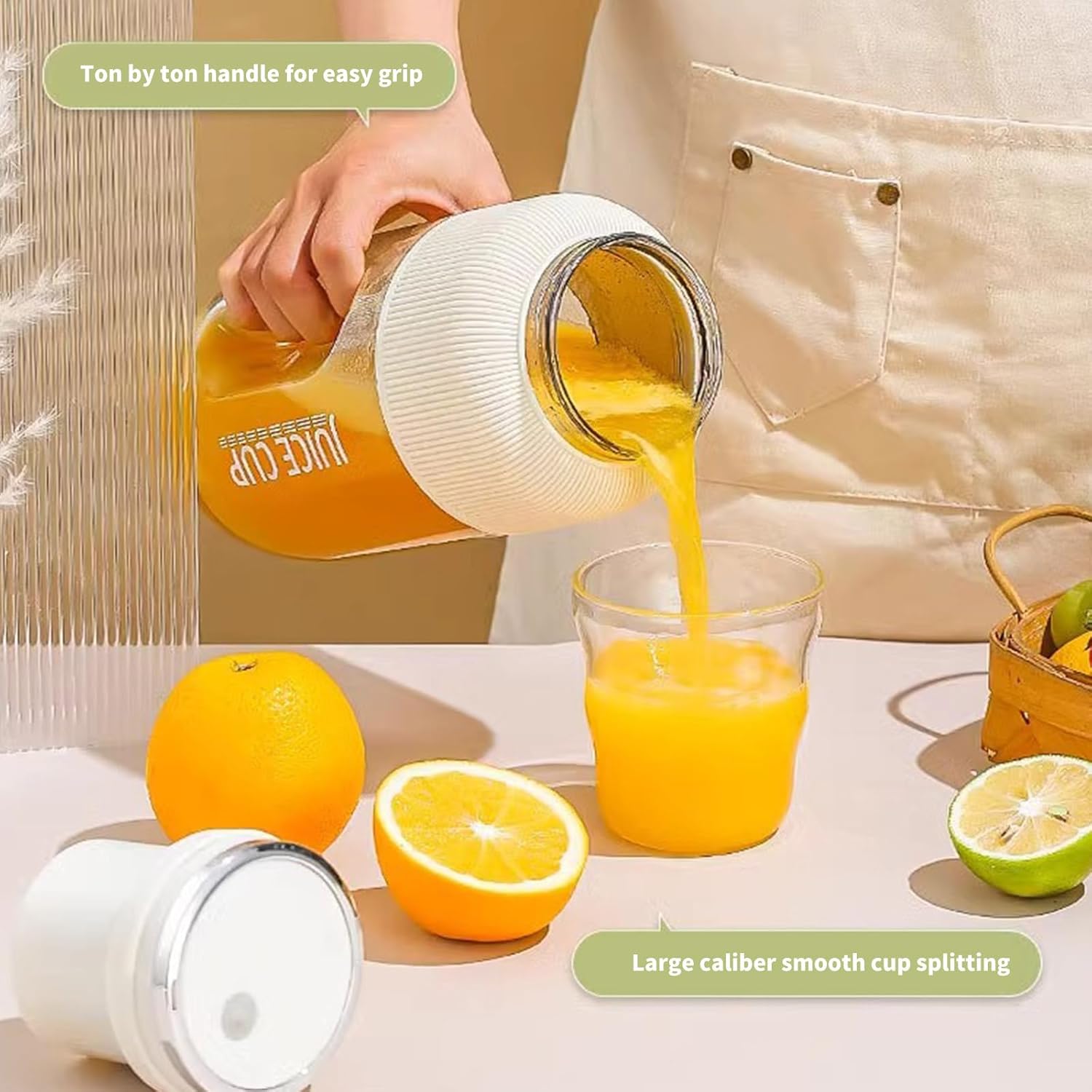 強力な混合装置 1200 ミリリットルフルーツジューサーツール大型ジューシングマシンジュースメーカー屋内と屋外の使用に適したポータブ