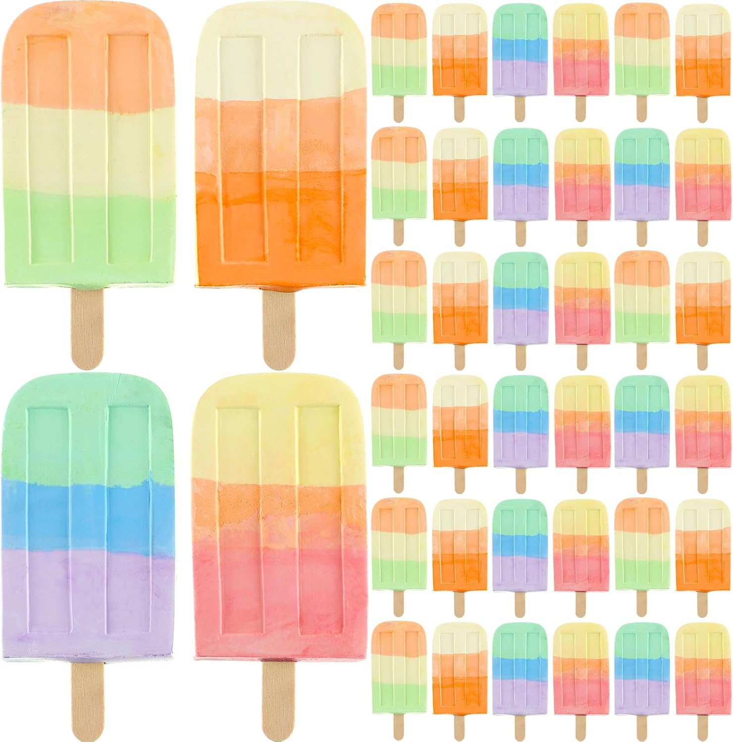 36 Pcs Ice Cream Sidewalk Chalk Set Multicolor Chalk Party Favors Bulk Washable Safe Outdoor Chalk for Kids Adults Fun Summer Playground Outdoor Activities Painting on Chalkboard Blackboard