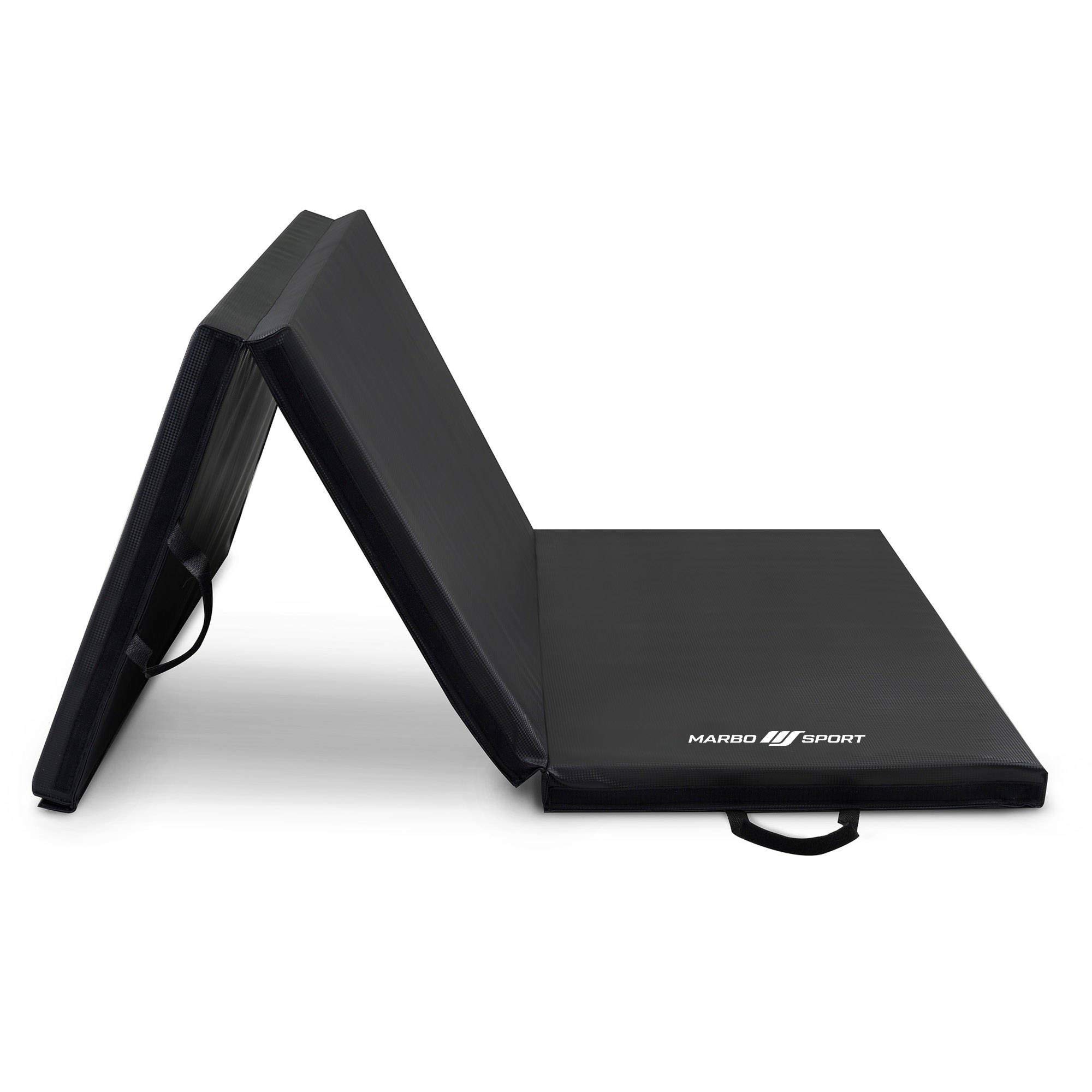 Marbo Sport Tappetino pieghevole stabile con chiusura a strappo 180 x 90 x 5 cm nero