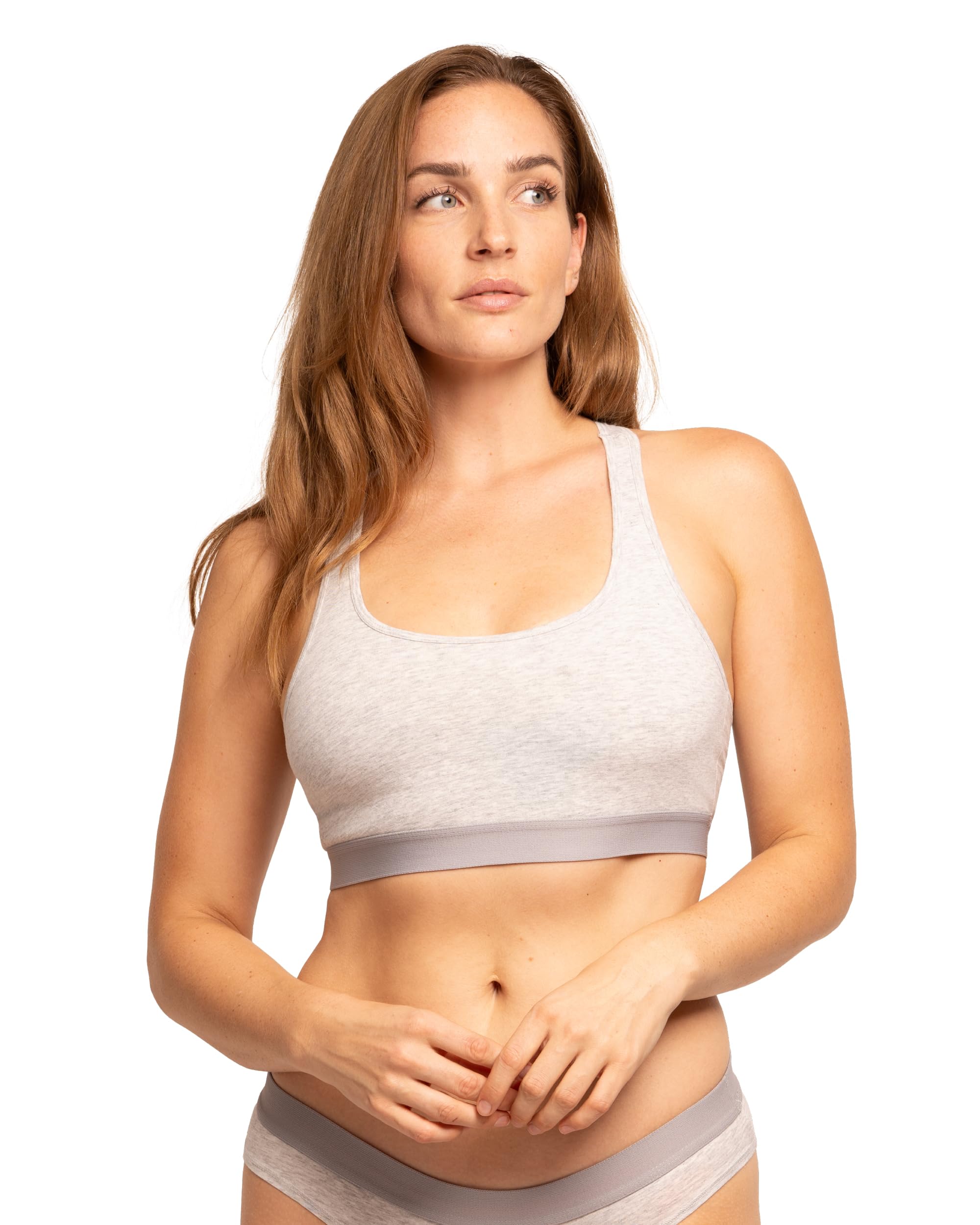 DANISH ENDURANCE Bralettes for Women, Non Wired Bra, Organic Cotton, Racer Back Bra, Comfort, Bras for Women Multipack, 1 or 3 Pack