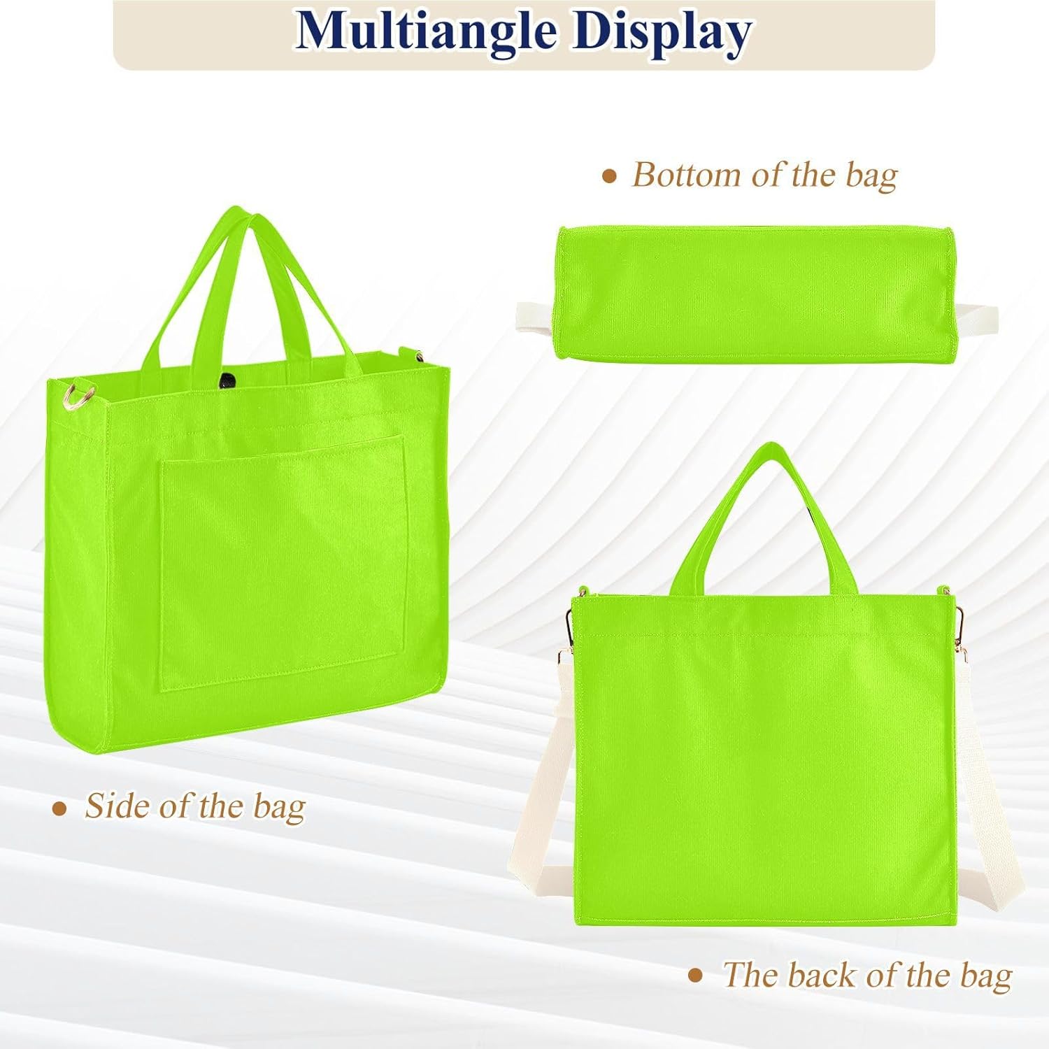 ODAWA Fruit Green Bride Tote Bag Medium Tote Bag Hand Bags for Women Corduroy Tote Bag Fashion Crossbody Bag