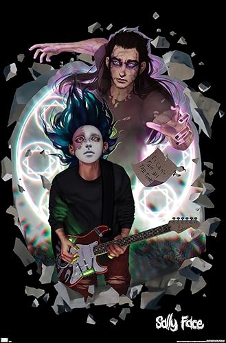 Trends International Sally Face - Póster de pared de lluvia, 34 pulgadas de largo x 22.4 pulgadas, versión sin marco