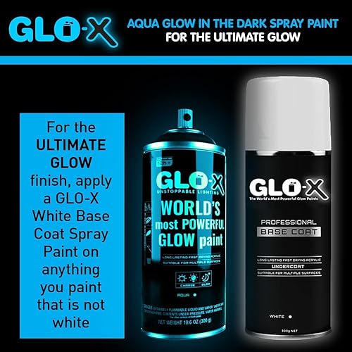 Miniatura 4 de Pintura en aerosol azul que brilla en la oscuridad (10.6 onzas) Pintura en aerosol transparente que brilla en la oscuridad - Acrílico activado por