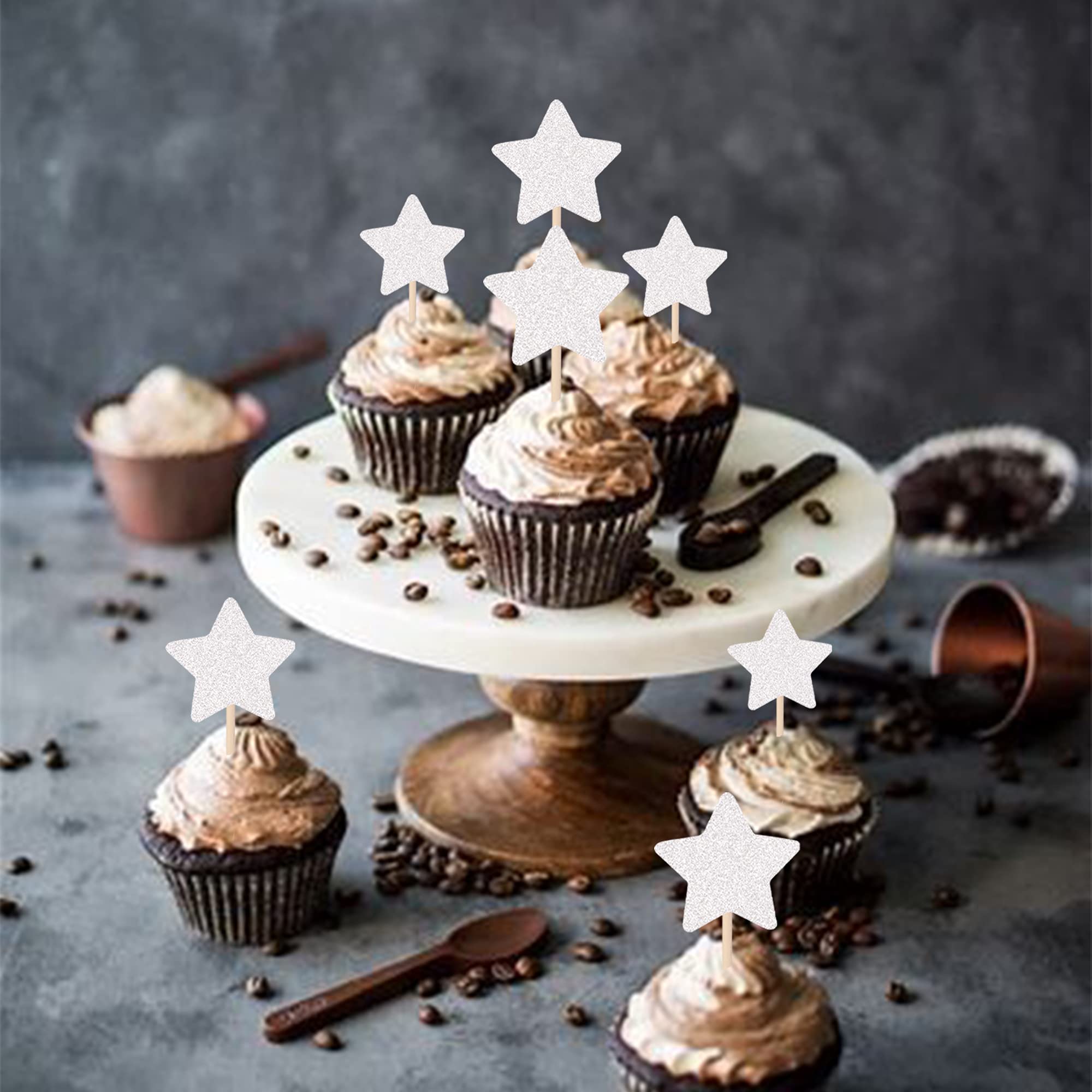 Hauts De Forme De Cupcake étoile Scintillante Décor De Fête
