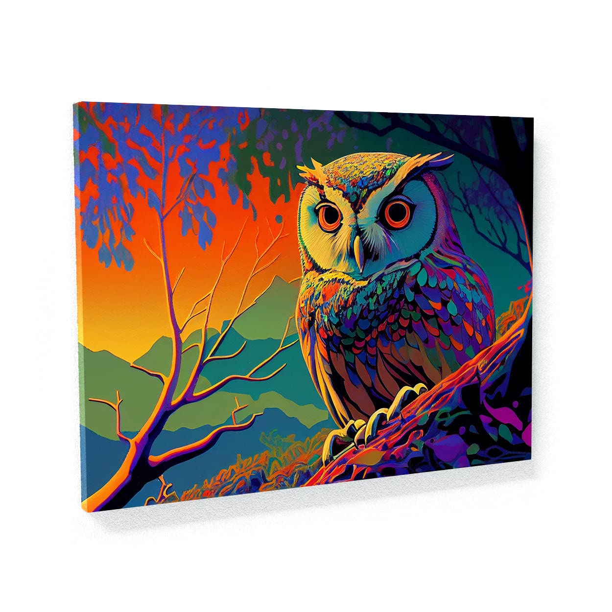 Amazon.co.jp: Sense キャンバス トリッピー サイケデリック フクロウ