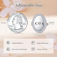 Vista 5 de SUPHELPU Anillo con medallón ovalado para mujer, anillos personalizados grabados con foto y nombre, regalos personalizados para Navidad y memorial