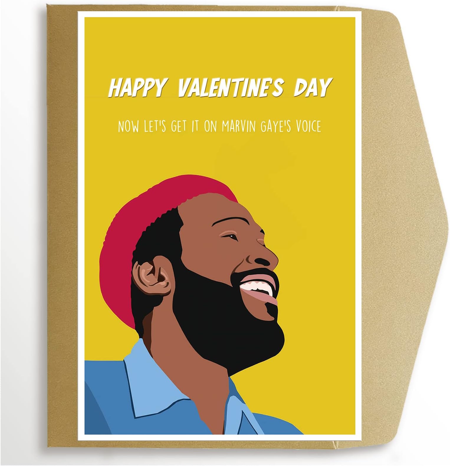 Funny Marvin Gaye Valentine’s Day Card for Him, Marvin Gaye’s Voice Valentine’s Day Card, Now Let’s Get It on Marvin Gaye’s Voice
