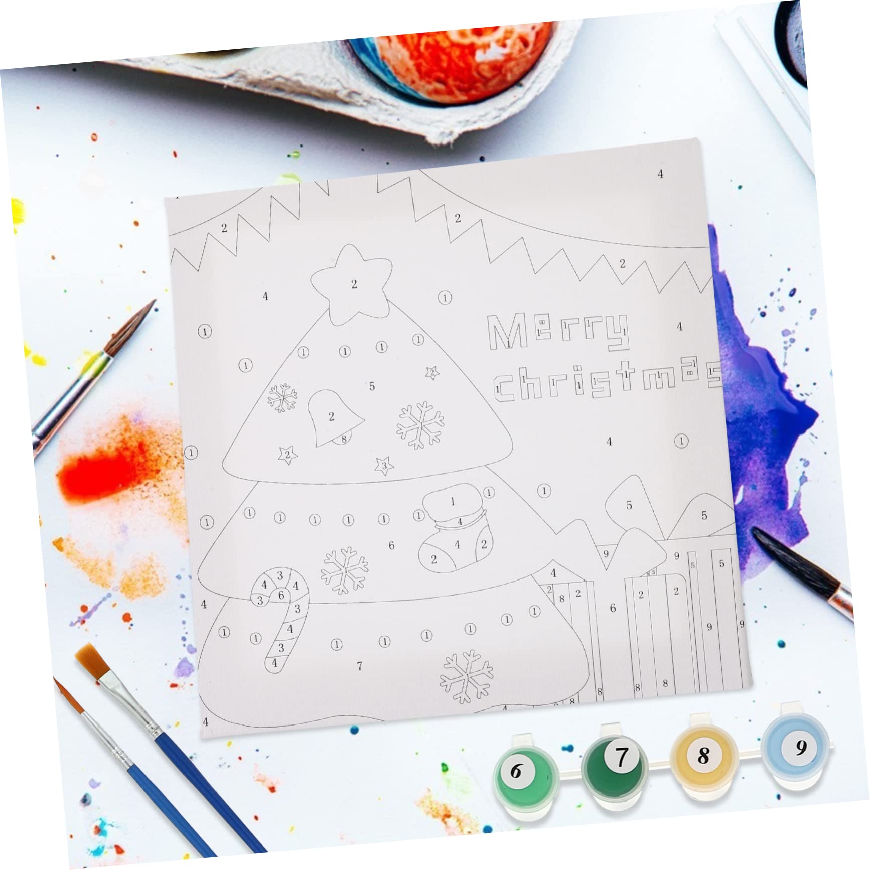 VICASKY Pittura Digitale Natalizia Per Ragazzo Ragazza Kit Con Tela Alta Qualità Sicuro e Facile Da Usare Per Decorazioni Natalizie e Attività Creative