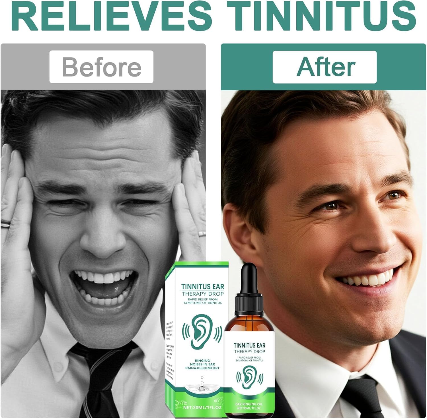 Tinnitus Relief for Ringing Ears, Ear Care Drops Promote Ear Comfort and Clarity, Effective Tinnitus Treatment Reduces Ears Noise and Improves Hearing in Both Men and Women, 1Pack - Image 6