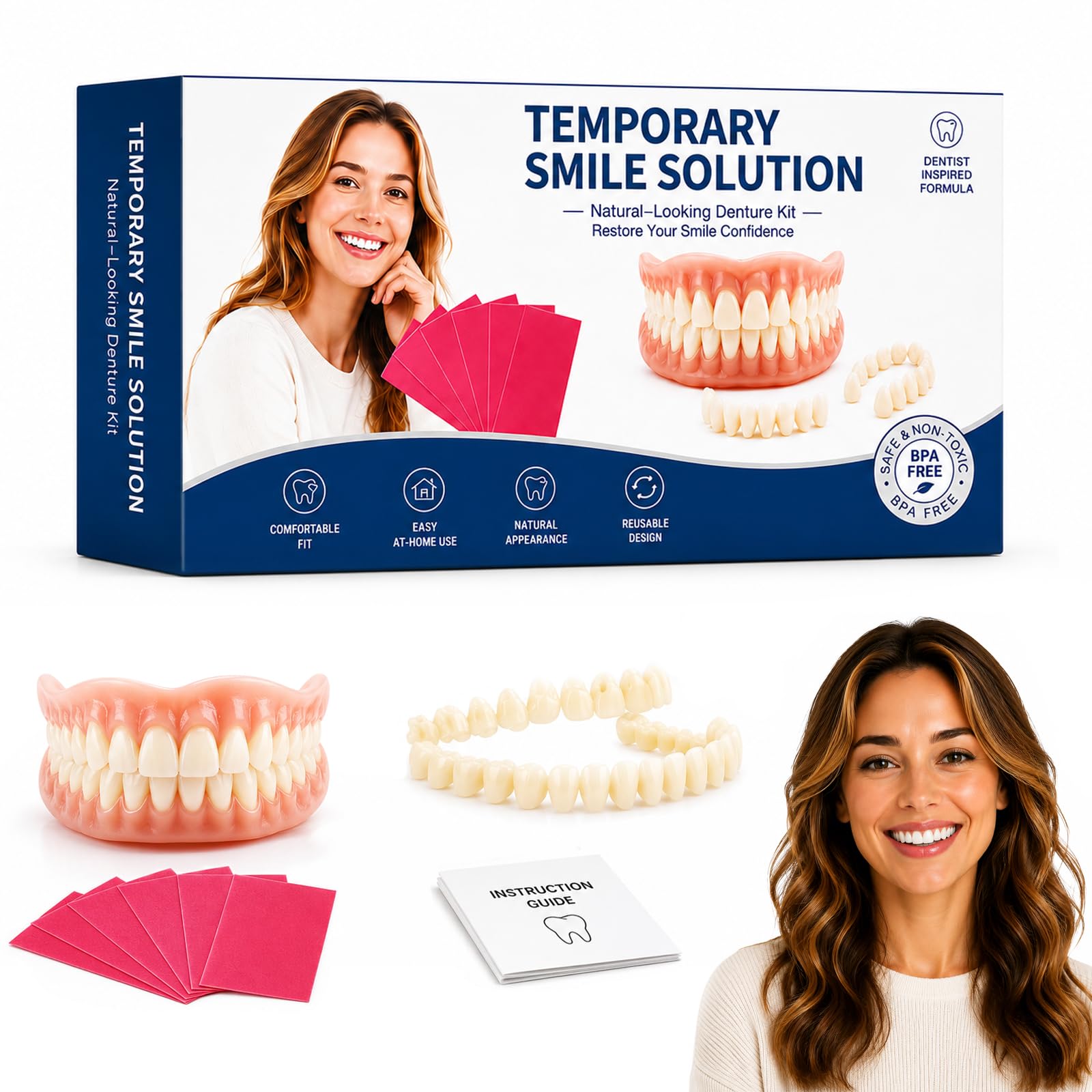 Photo 1 of Petalira Temporary Denture Kit with Moldable Wax