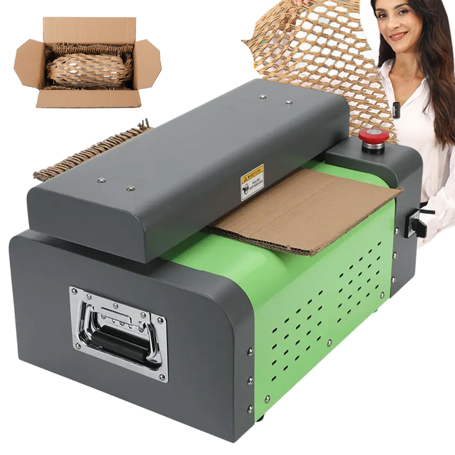 JXYQ Corrugated Box Cutter & Cardboard Shredder, 200W, for A4 Paper, Carton, Film, Eco-Friendly Packaging