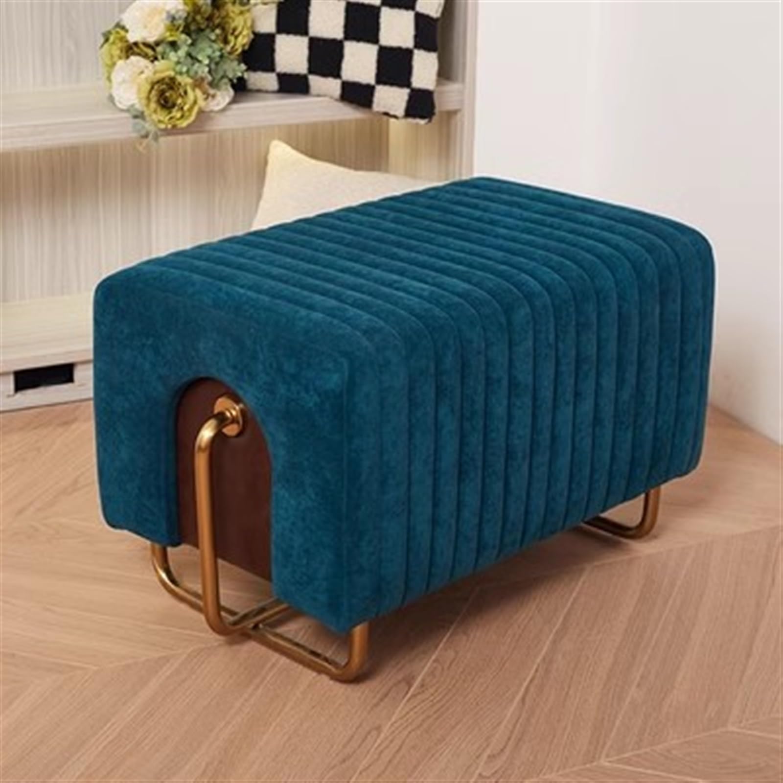 Tabouret de coiffeuse et pouf de rangement pour la chambre