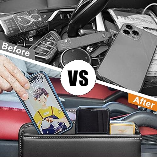 Miniatura 4 de Organizador de espacio para asiento de automóvil, organizador multifuncional de cuero para asiento de automóvil y accesorios automotrices de