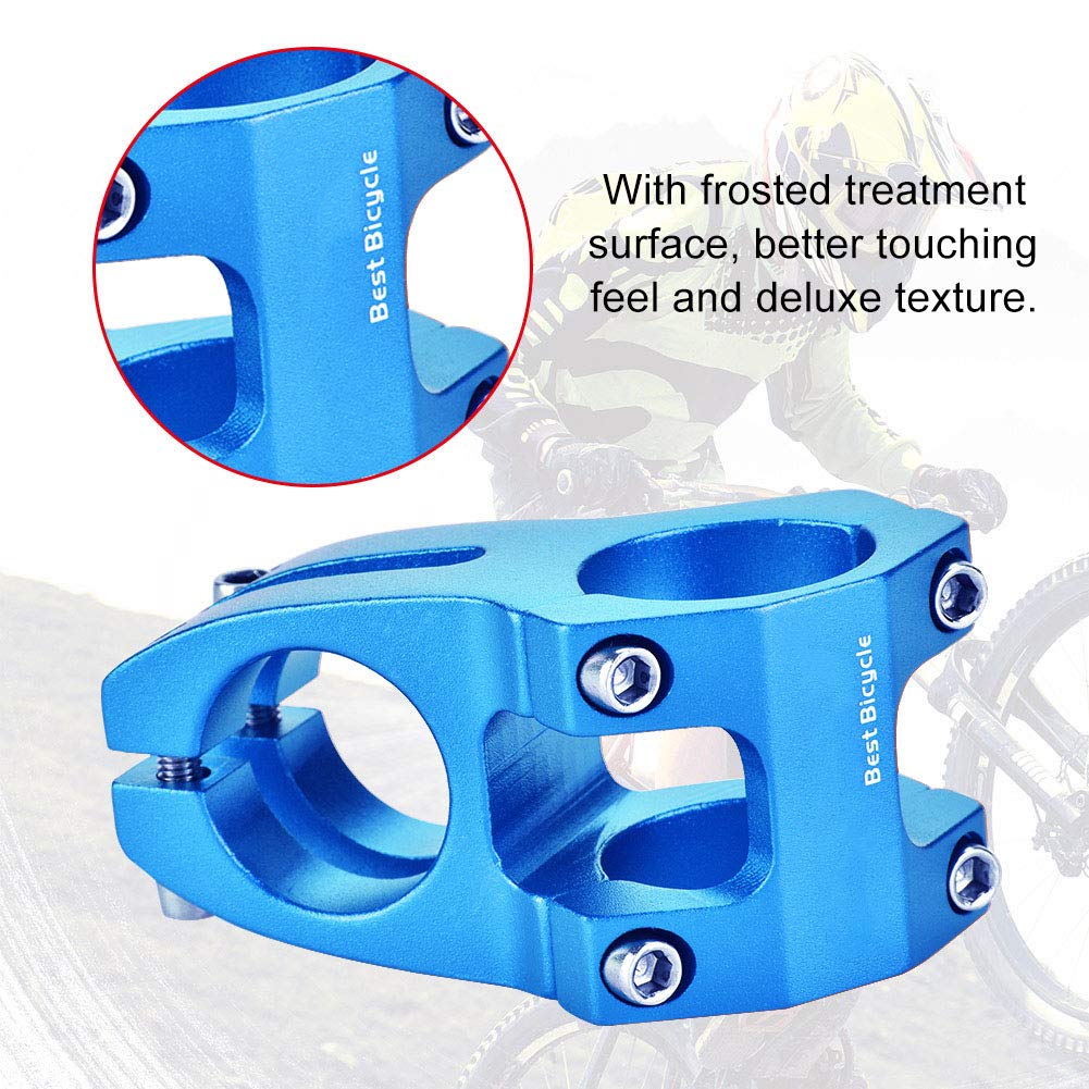 Potence VTT 31.8mm Bleu - Alliage Aluminium Anodisé - Pour Vélo Route Et Mountain Bike