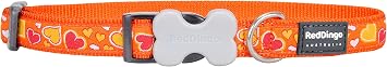 Red Dingo Breezy Love Dog Collar, Orange, 15mm