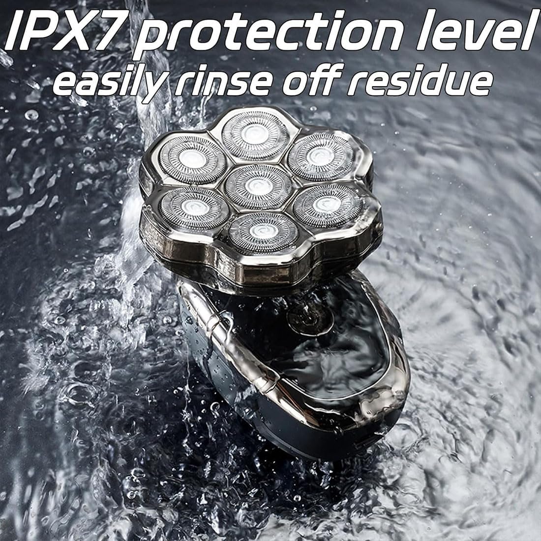 9.0 Shaver, Head Shavers for Bald Men, 6-in-1 Electric Razor - Led Display Rechargeable Head Shaving Kit with USB-C Fast Charge, IPX7 Waterproof (Set-B-9 Blades)