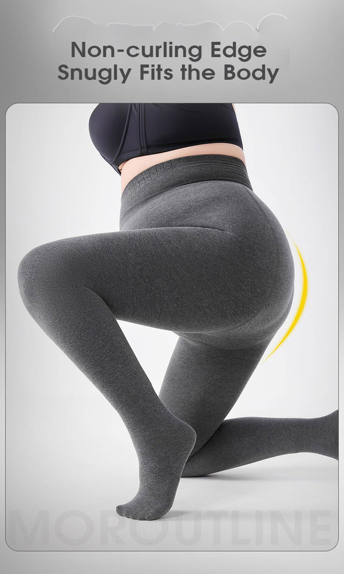 Medias para mujer, con forro polar, cálidas, opacas, con parte superior de control