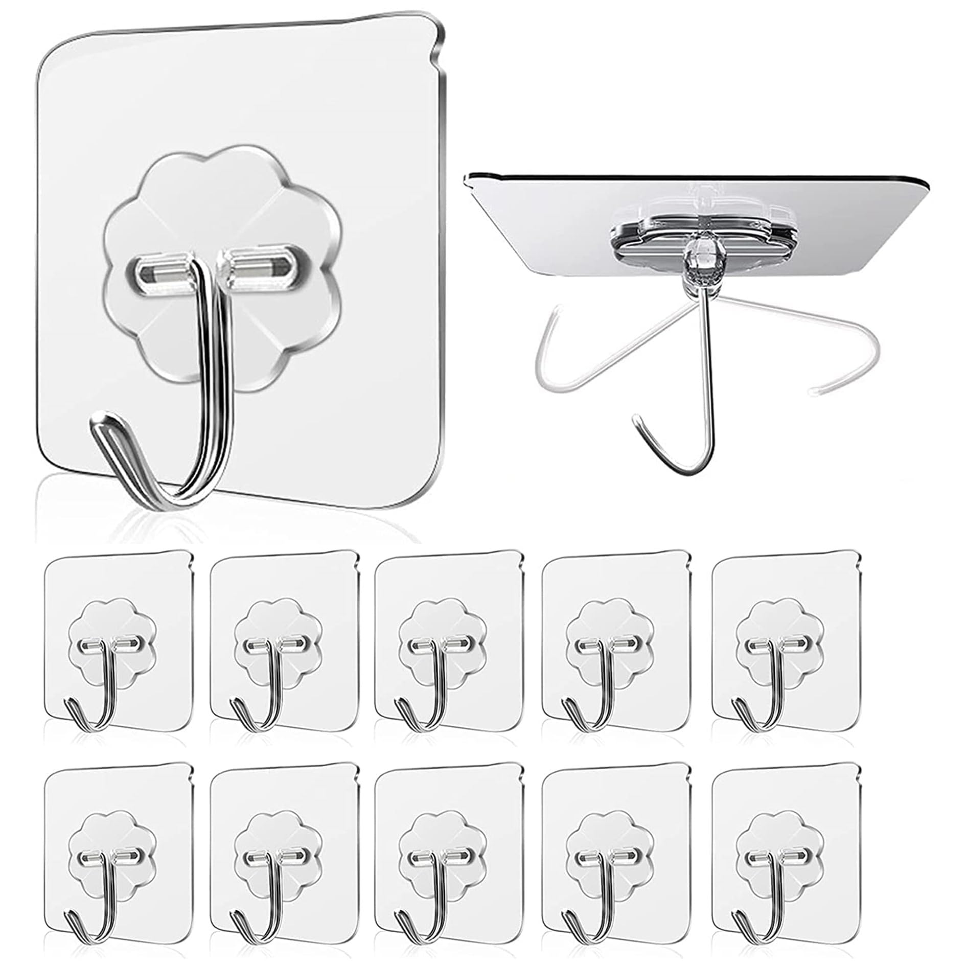 HOUSE OF VIPA Heavy Duty Self Adhesive Hooks, Wall Hooks for Hanging Strong, Hooks for Wall Without Drilling - Versatile Use, Durable Wall Hooks (Trasparent Hook, Pack of 20) (B0CY59NS5R) Amazon Price History, Amazon Price Tracker