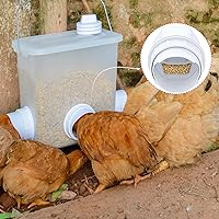 Vista 6 de Kits de alimentación por gravedad a prueba de lluvia para comederos de pollo DIY, con 8 puertos, para cubos, contenedores, comederos y más