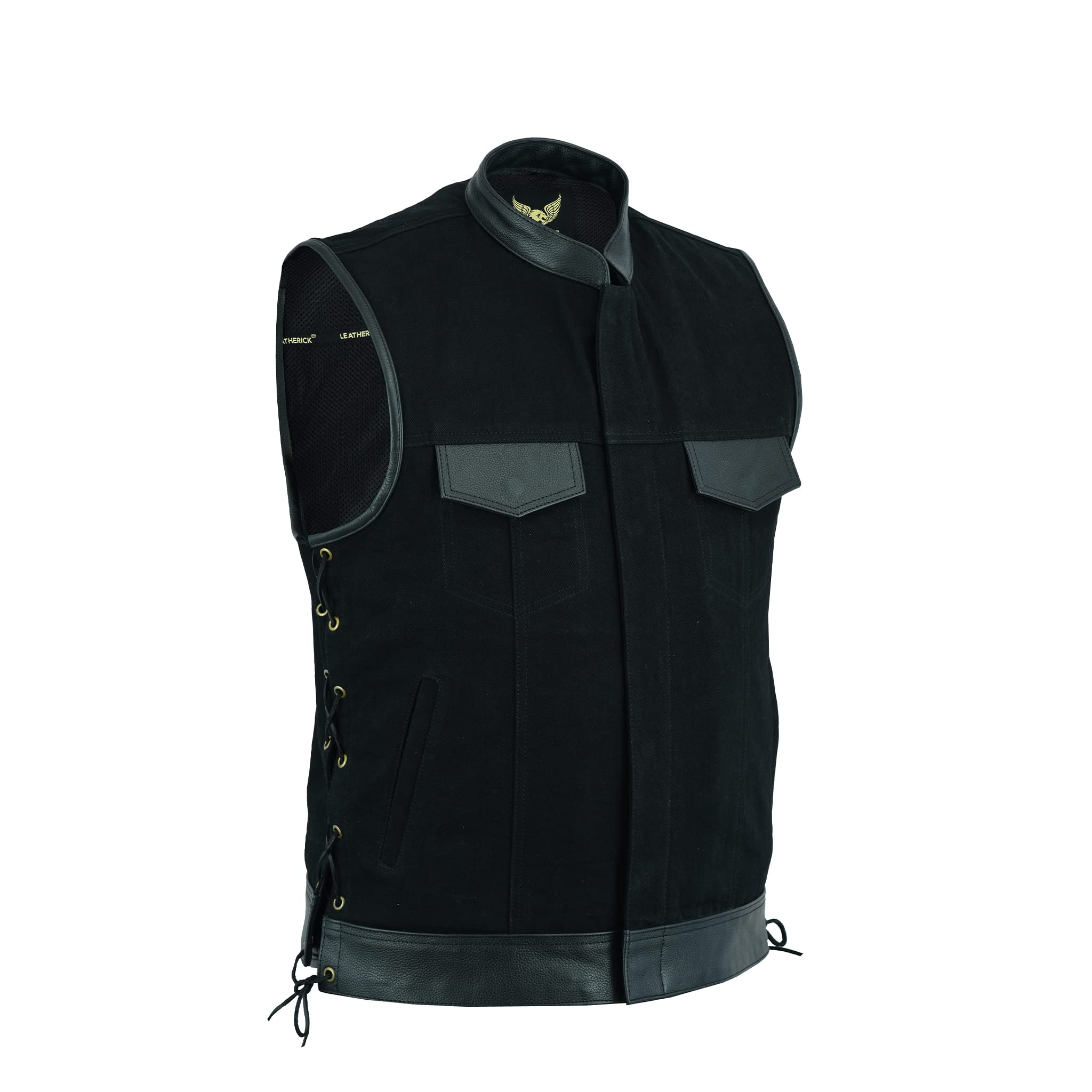 Leatherick Herren Premium Nappa Schafsleder Cafe Racer Schwa