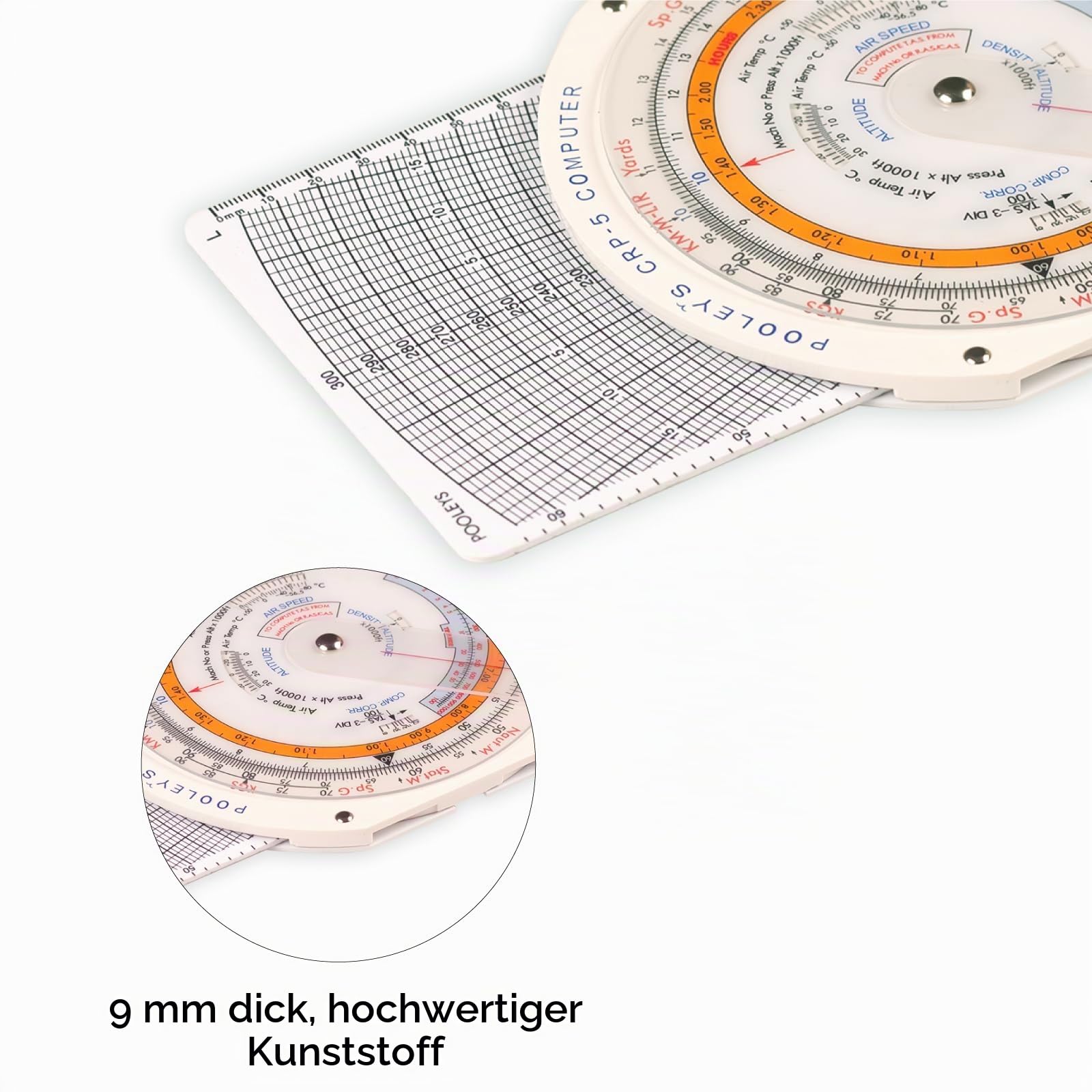 CYA Großer E6B CRP-5 Flugcomputer aus Kunststoff, 25,4 cm, Upgrade für Luftfahrtpiloten, Flugcomputer, Taschenrechner, Standard-Flugtraining, Student