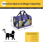 Conlun Cat Carrier Airline Approved, Soft-Sided Dog Carrier with Inner Safety Leash, Pet Transport Carrier for Small-Medium Cats Puppies up to 15 Lbs, Collapsible Travel Kitten Carrier Bag -Purple M