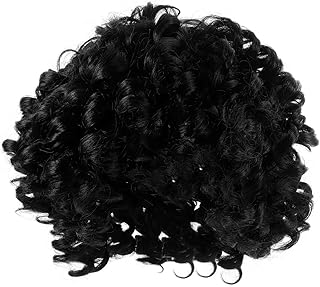 شعر مستعار مجعد ساحر للمهرجانات، شعر مزيف مضحك للعطلات، شعر مجعد عصري للحفلات التنكرية، سلك يتحمل درجات الحرارة العالية من فوميز