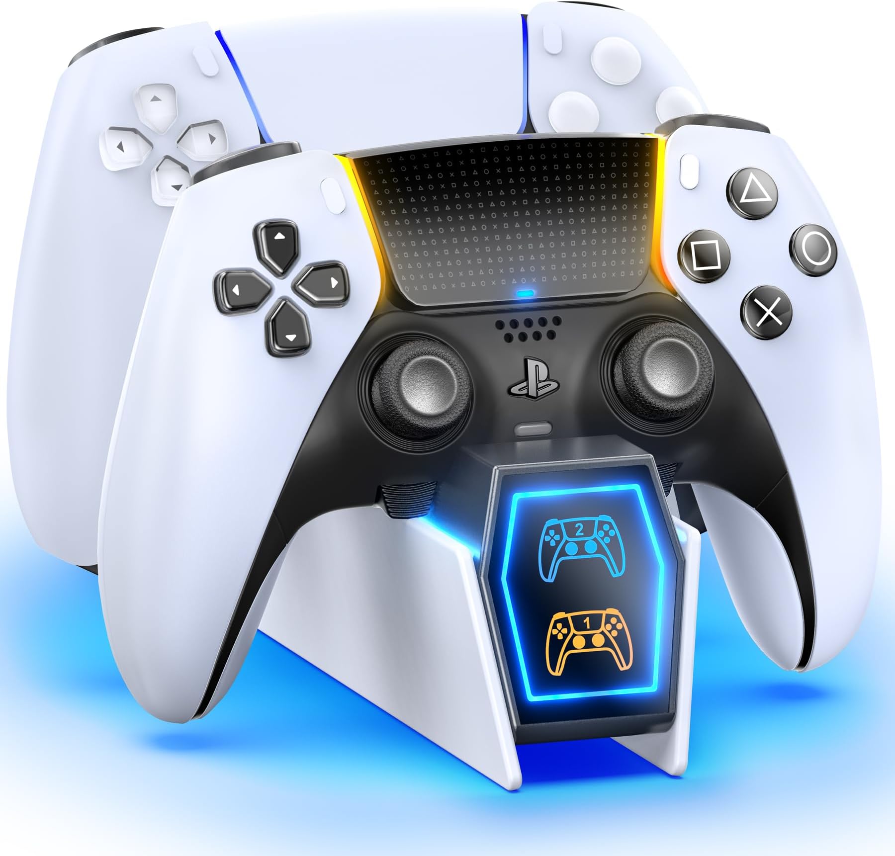 PS5 Controller Charger Station for Playstation 5 Controllers, PS5 Charging Station with LED Light, Twin PS5 Charging Dock Accessories for DualSense Edge