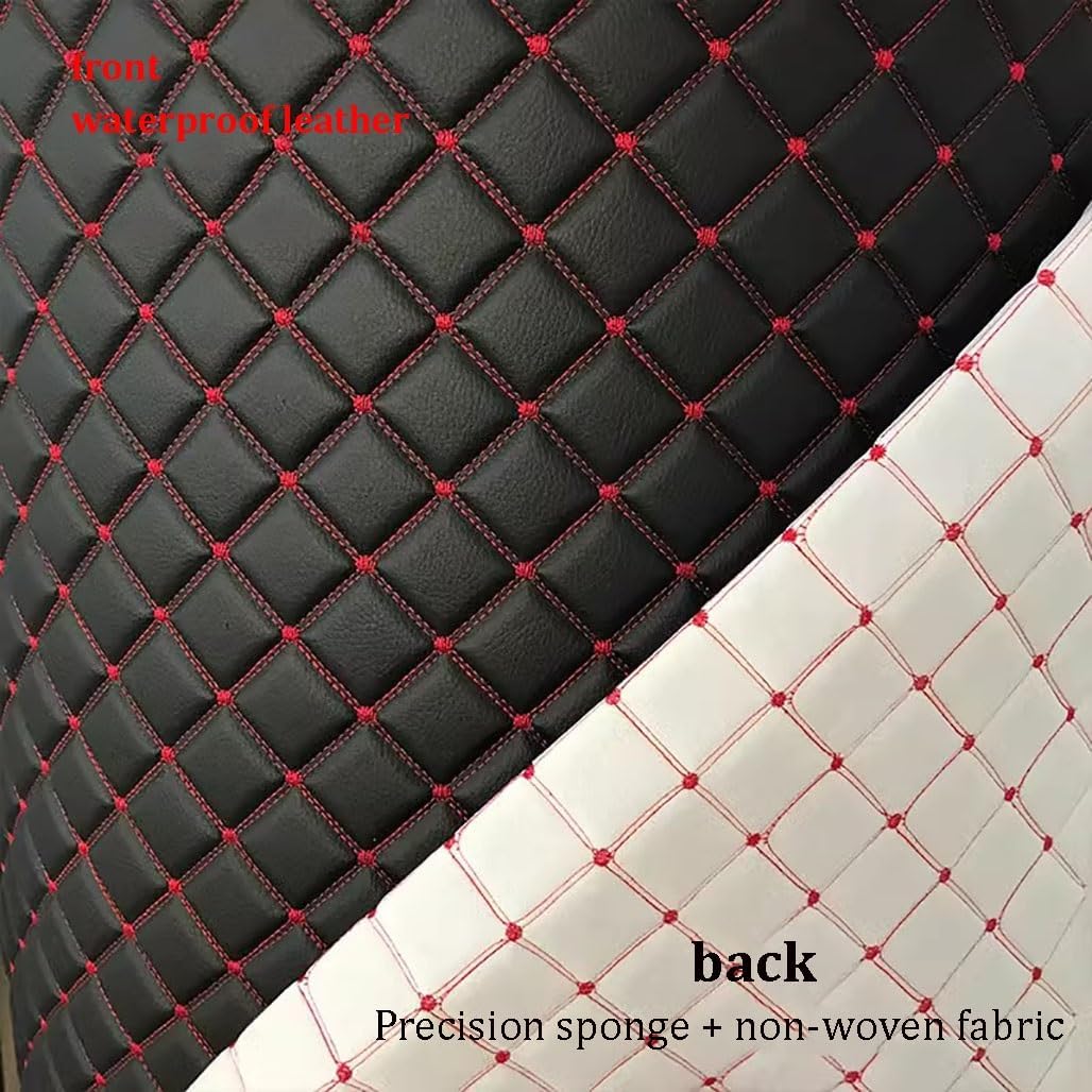 Quilted Leather Fabric for Upholstery PVC Faux Leather Vinyl Foam Fabric Sheet 61" Wide with 6mm Foam Sponge Backing Upholstery for DIY Crafts Sewing Car Cushion,Decorate, Headliner (Color : Pink, S