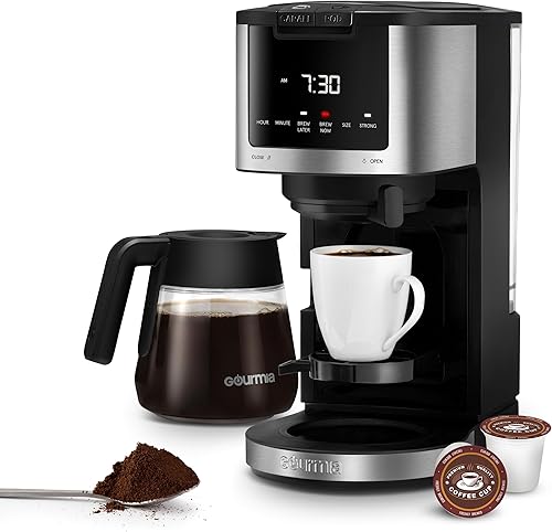 Miniatura 2 de Gourmia Cápsula individual 2 en 1 + cafetera de 12 tazas con ajustable hasta 4 horas para mantener el calor