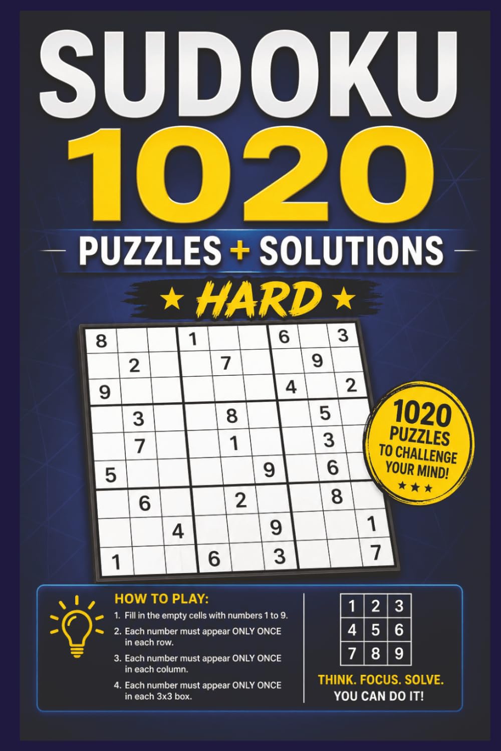 Sudoku 1020 puzzles + solutions: Hard