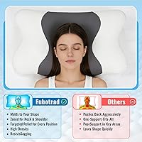 Vista 3 de Almohada para dormir de lado para aliviar el dolor de cuello, almohada de apoyo cervical contorneada para adultos, almohada ergonómica con dolor