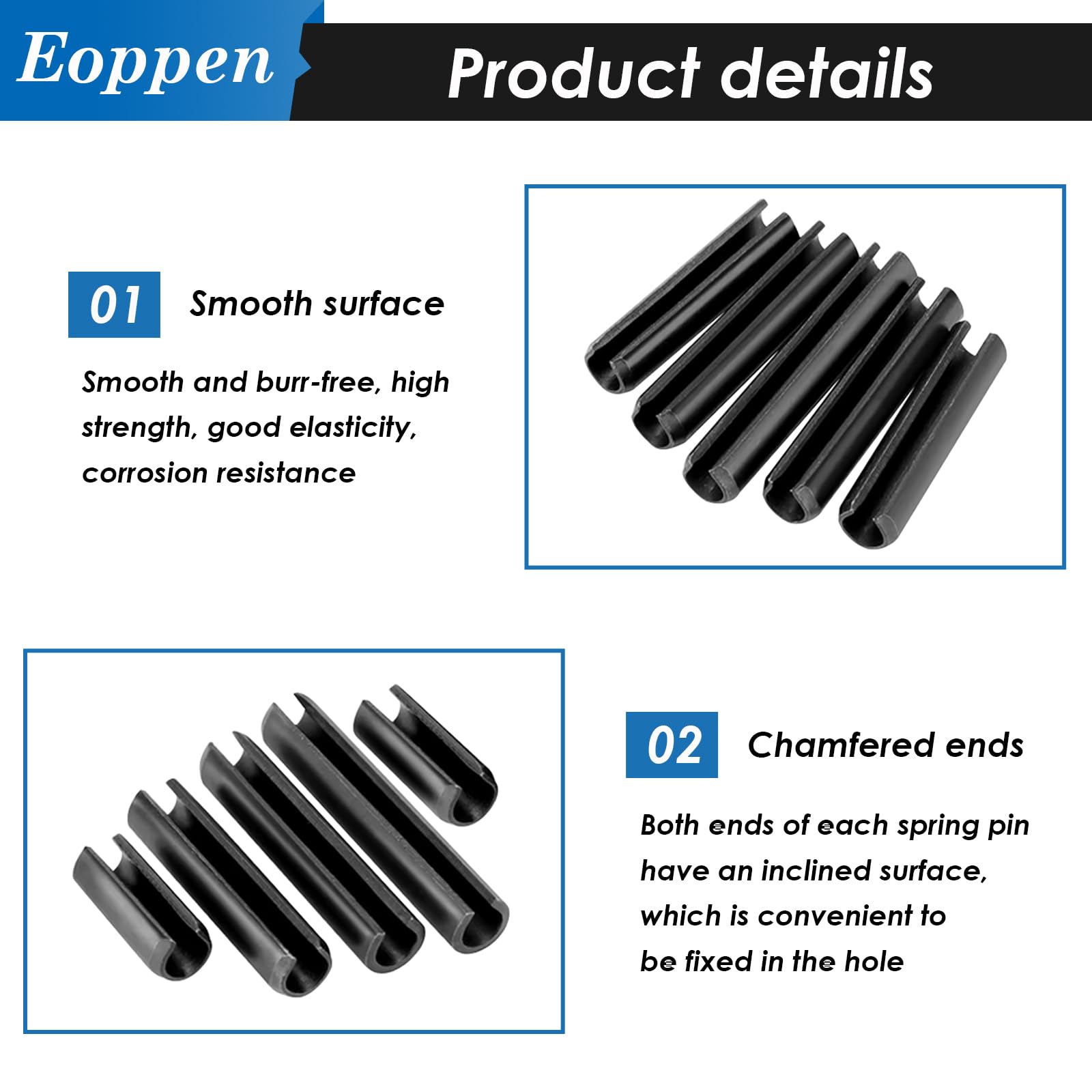 Slotted Spring Roll Pin Roll Pin Set 120pc Roll Pin Assortment Slotted Spring Tension Pin ...