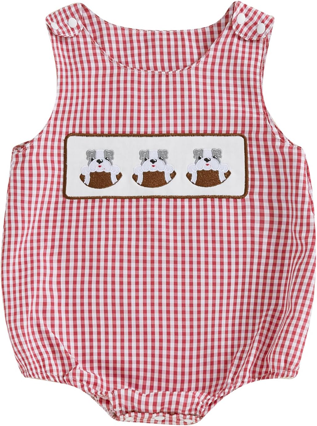 Newborn Baby Boy Football Bubble Romper University Sports Fan Sleeveless Plaid Bodysuit Overalls Clothes