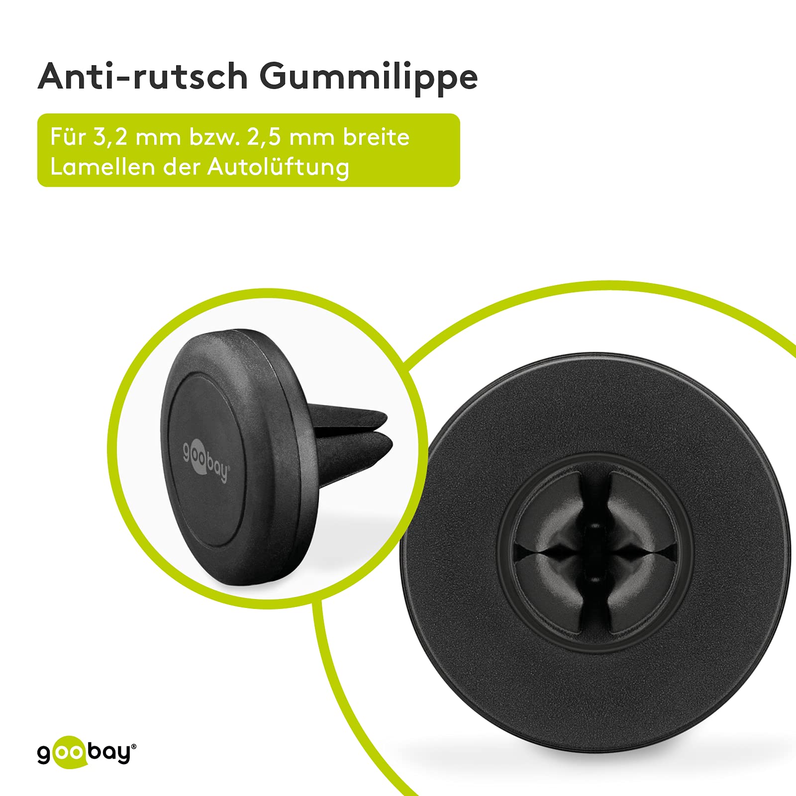 Goobay 47145 zestaw uchwytów magnetycznych/uchwyt na telefon komórkowy do wentylacji samochodowej/uniwersalny/Slim Design do uchwytu samochodowego smartfona, czarny