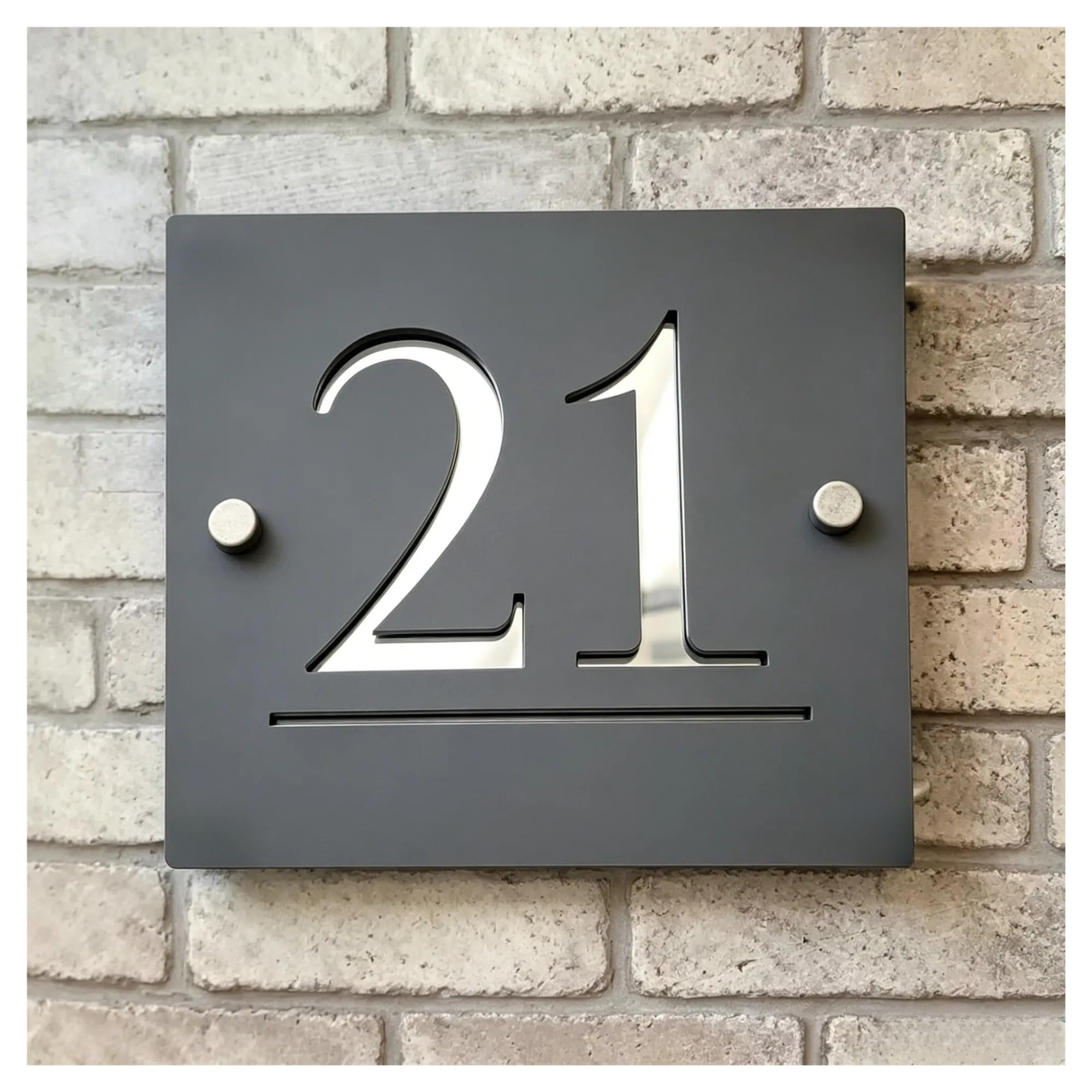 1 Uds. Números De Casa Modernos Acrílicos, Señal Puerta, Dirección Calle, Placas Y Letras 3D, Placa Decorativa for El Hogar Con Nombre for Exteriores(White Black,20cm)