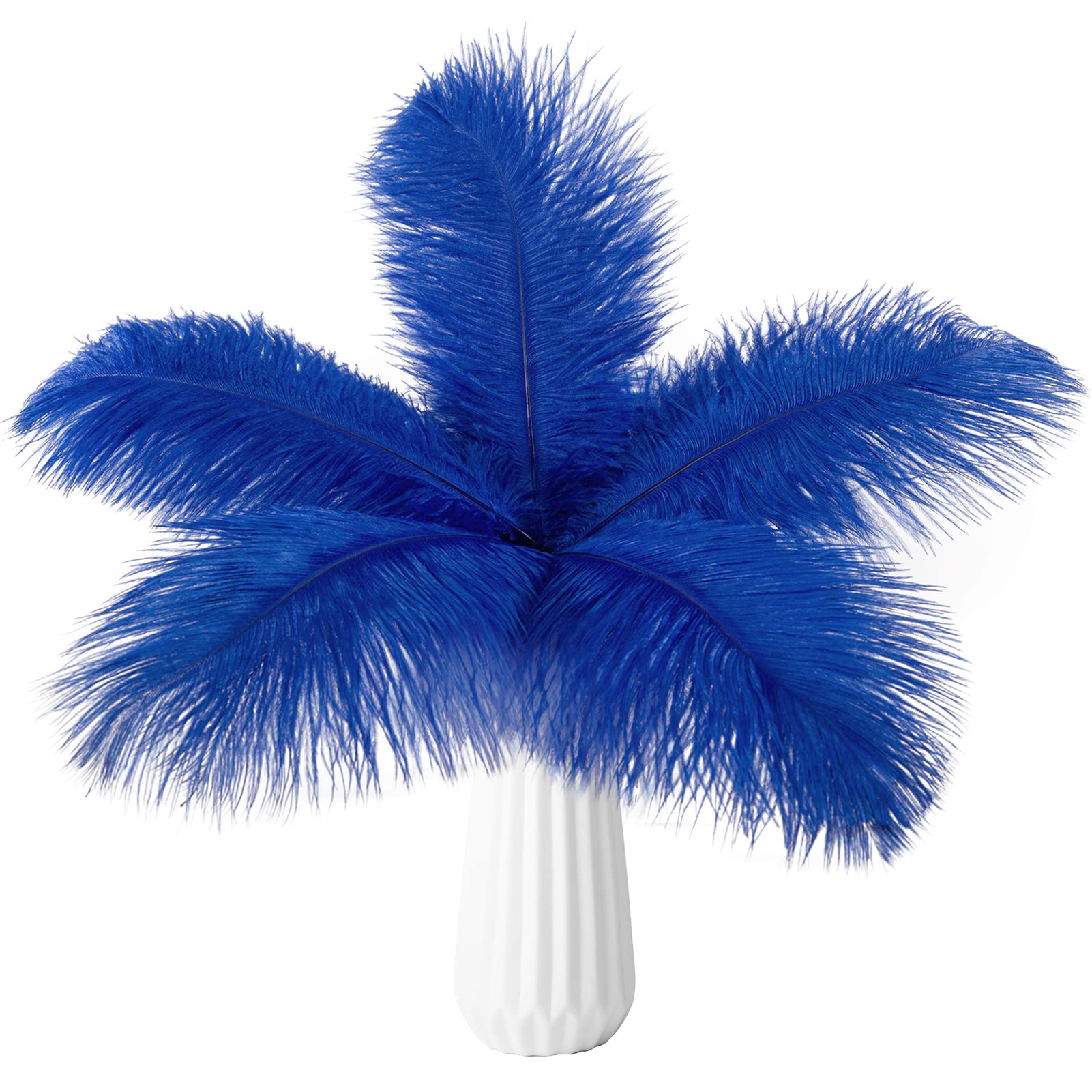 THARAHT Blue Ostrich Feathers 24pcs Natural Bulk 10-12Inch 25cm-30cm for Crafts Wedding Party Centerpieces Easter Gatsbi and Home Decoration Feathers