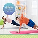 Yoga Mats for Women and Men NBR Material with Carrying Strap, Extra Thick Exercise Mats for Workout Yoga Mat for Women for Workout, Yoga, Fitness, Exercise Mat Anti Slip Yoga Mats (4mm, Pink) gallery image