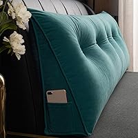 Vista 9 de Almohada triangular para cabecero, cojín triangular de color sólido, almohada de descanso en cama, almohada extraíble con soporte de cuña grande Rosa