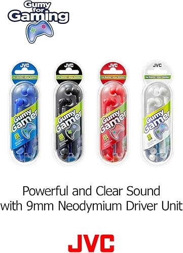 Miniatura 8 de JVC Gumy Gamer, auriculares intrauditivos con micrófono, control remoto e interruptor de silencio para juegos y chatear, sonido potente, ajuste
