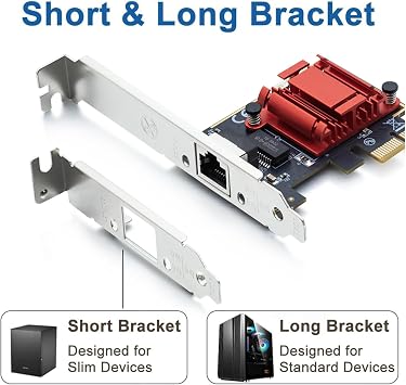 H!Fiber Gigabit PCIe NIC with Intel I210 Chip, 1Gb Network Card Compare to Intel I210-T1 NIC, Single RJ45 Port, PCI Express 2.1 X1, Ethernet Card with Low Profile for Windows/Windows Server/Linux
