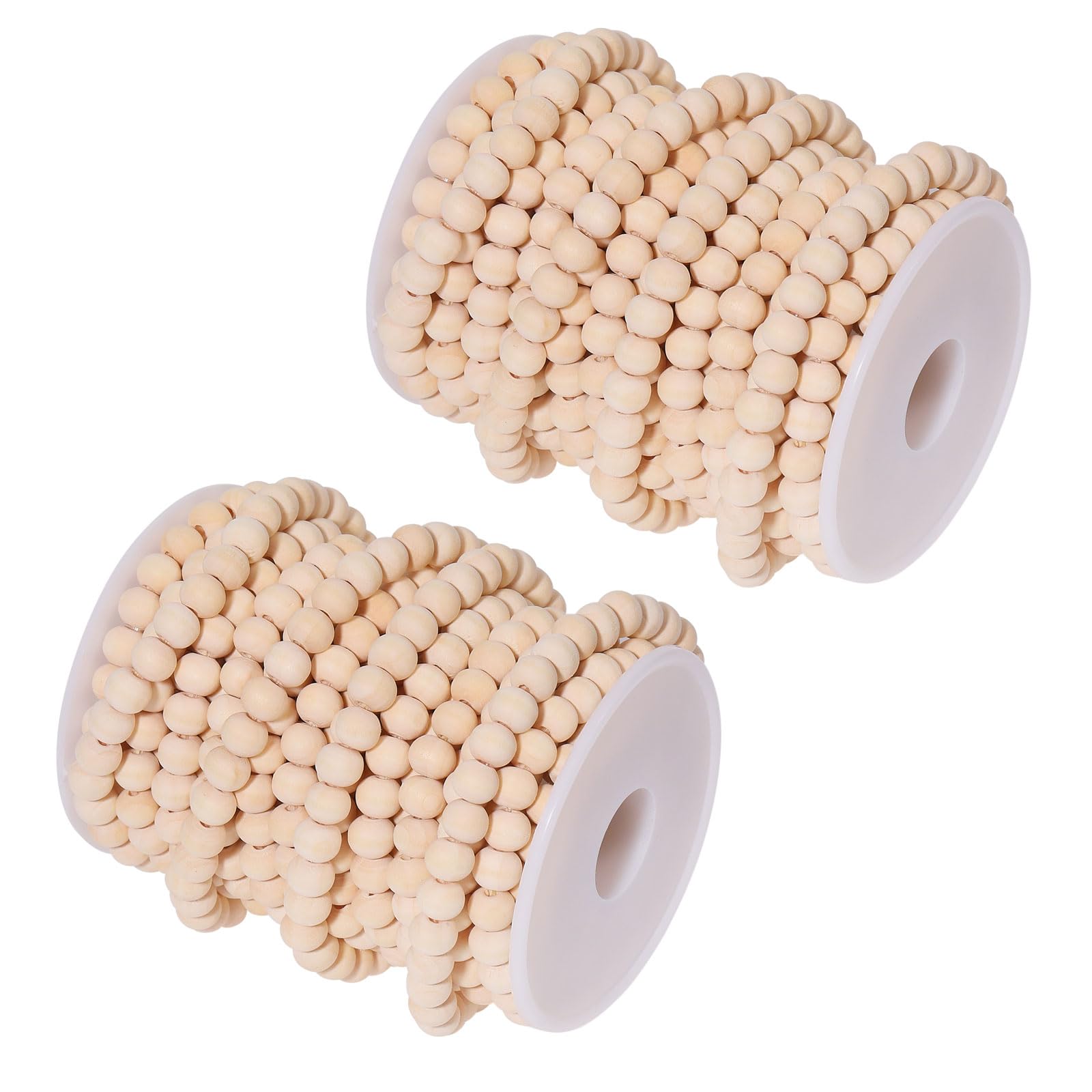 CHGCRAFT Perles de Bois de Noël de 33 Pied Perles en Bois pour Arbre de Noël Perles en Bois Naturel pour Table Murale à Suspendre Décorations de Noël et de Vacances