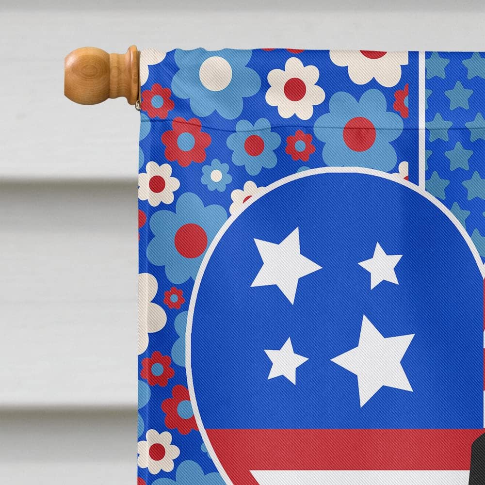 Caroline's Treasures WDK5136CHF Tricolor Border Collie USA American House Flag Large Porch Sleeve Pole Decorative Outside Yard Banner Artwork Wall Hanging, Polyester, House Size, Multicolor